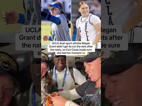 After a softball game earlier that day, she still made it back to celebrate 🏆 (via @uclasoftball/X)