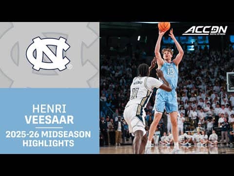North Carolina F/C Henri Veesaar Midseason Highlights | 2025–26 ACC Men’s Basketball