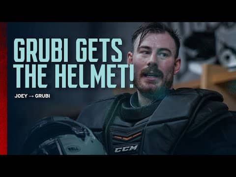 A Rare Goalie To Goalie F1 Helmet Handoff!