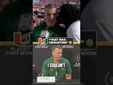 Mario Cristobal on Michael Irvin kissing him on the cheek after Miami's win 🏆🤣 #CFP #Miami #Irvin