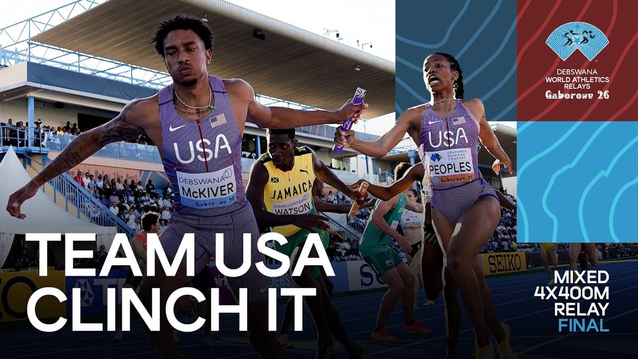 USA clinch mixed 4x400m title with championship record | World Athletics Relays Gaborone 2026