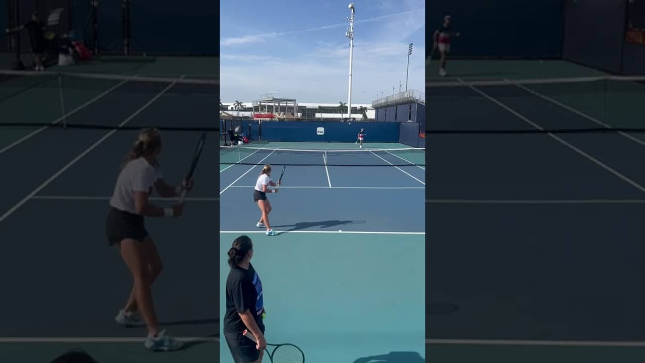 Serve & Dropper! But did the serve land in? Mirra Andreeva Miami Open practice #wtatour #wtatennis