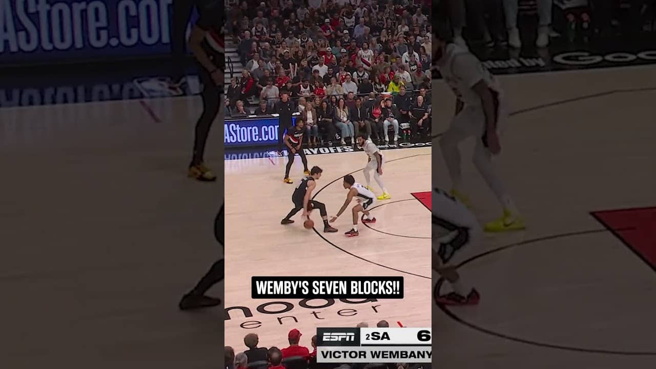 Vic hosted a block party in Portland 🚫 #spurs #nba #playoffs #wemby