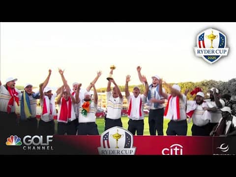 Europe lifts Ryder Cup trophy at Bethpage Black and celebrates with fans | Golf Channel
