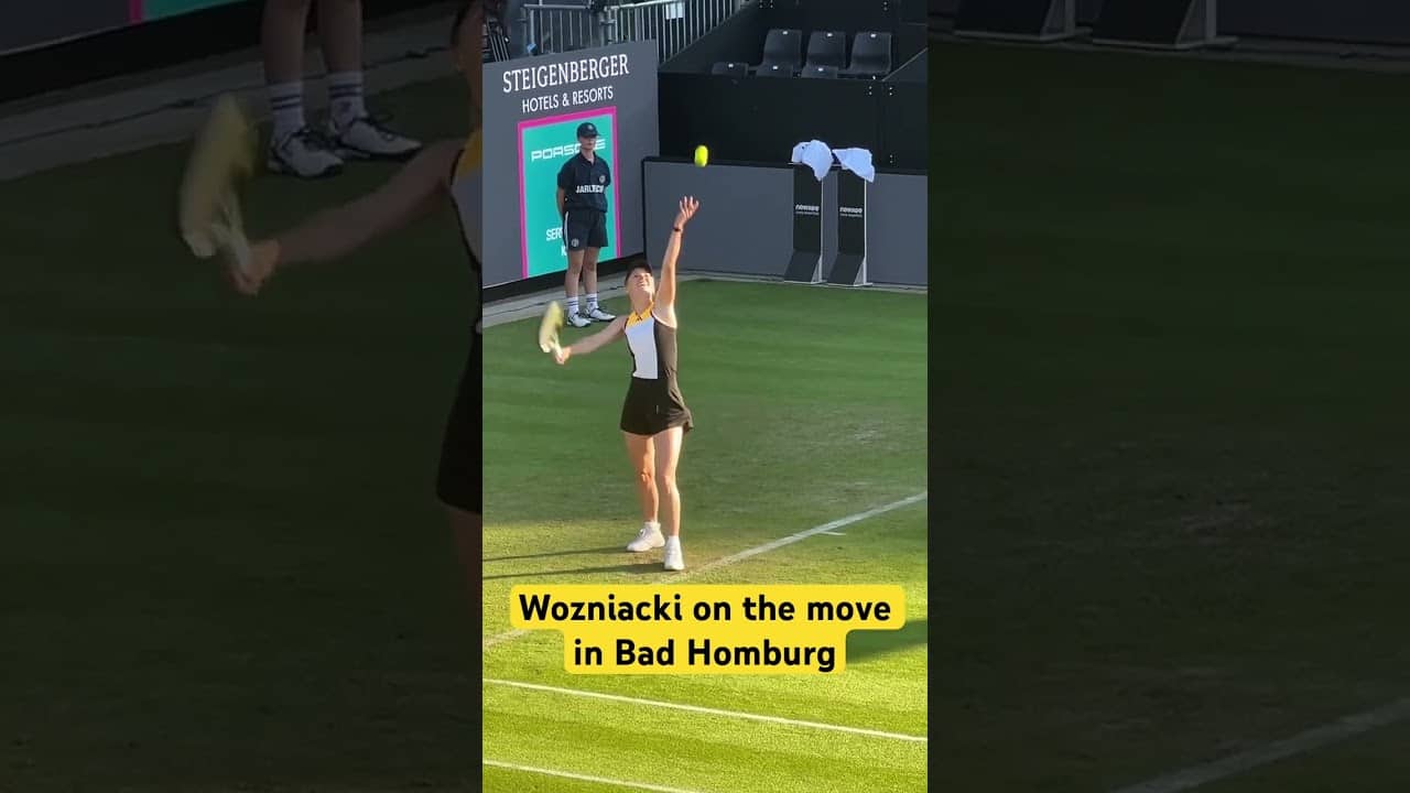 Two years ago: Caroline Wozniacki serve and groundstrokes vs Elina Svitolina in Bad Homburg 2024