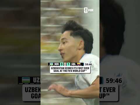 What a moment for Abbosbek Fayzullaev as he scores Uzbekistan's first ever FIFA World Cup goal