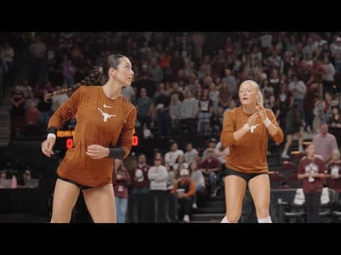 Texas volleyball's Emma Halter and Ramsey Gary build each other up