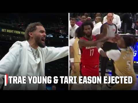 Trae Young gets his first EJECTION as a Washington Wizard before playing a game 😅 | NBA on ESPN