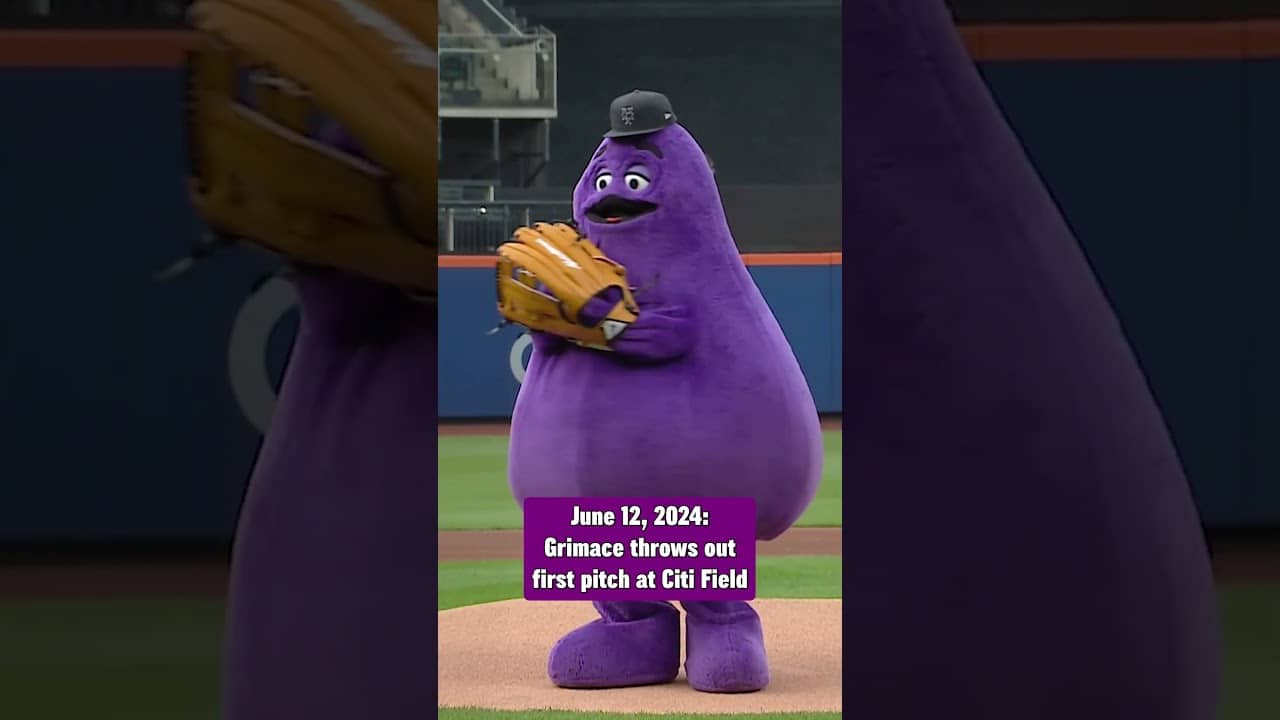 Two years ago today, Grimace threw out the ceremonial first pitch at Citi Field ⚾