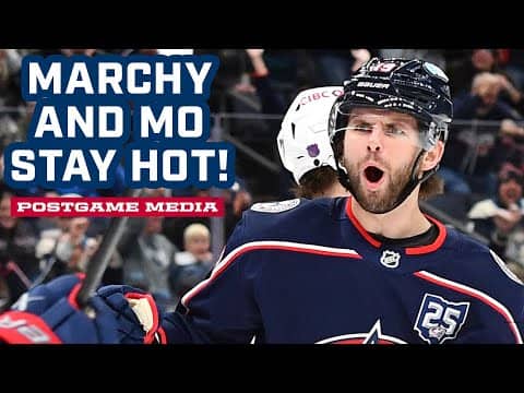 MO and MARCHY STAY HOT 🔥 Blue Jackets Win 4-3 in a Shootout! | Postgame Media
