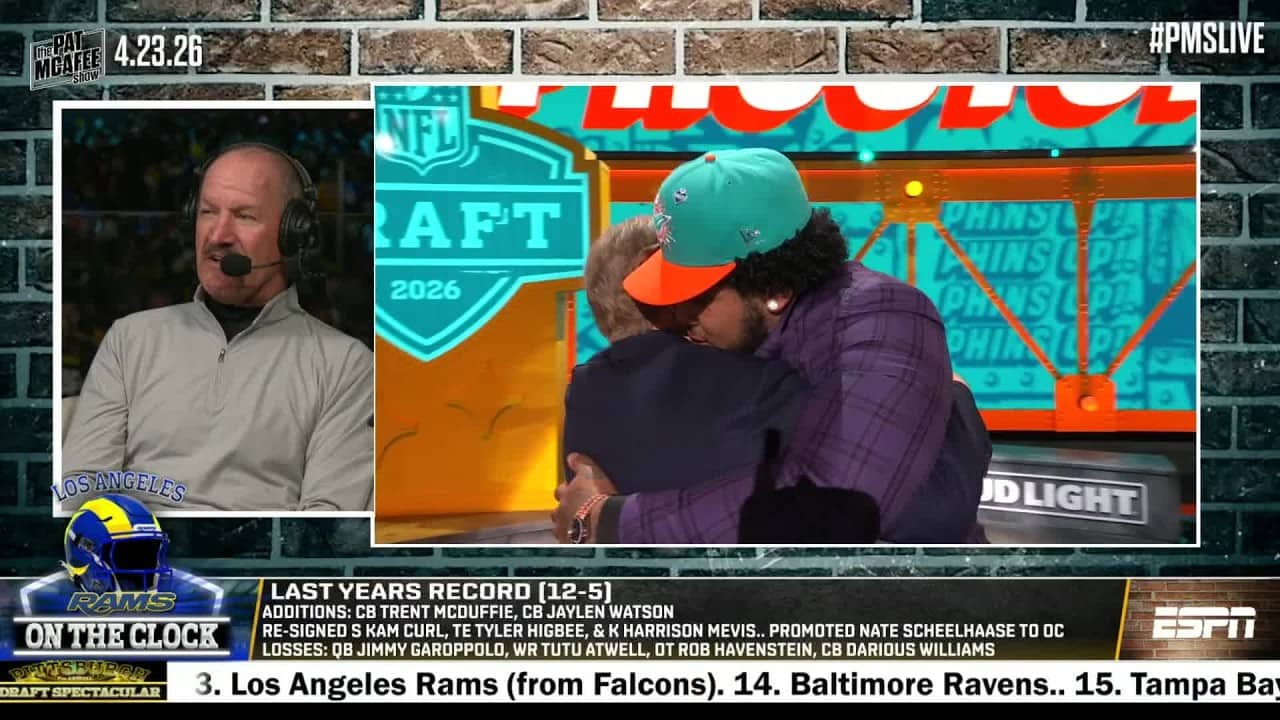 Reaction to the Dolphins picking Kadyn Proctor at No. 12 | The Pat McAfee Draft Spectacular
