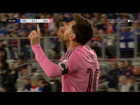 Messi BEAUTIFUL HEADER Opens The Scoring For Inter Miami! | 2025 Audi MLS Cup Playoffs
