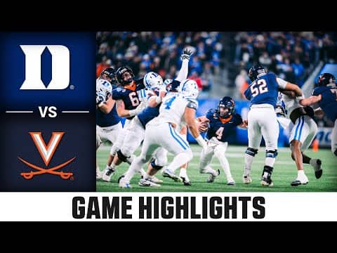 Duke vs. Virginia Game Highlights | 2025 ACC Football Championship