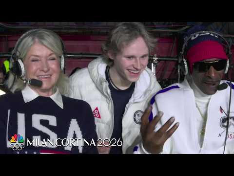 Snoop Dogg and Martha Stewart watch Olympic figure skating with Ilia Malinin | NBC Sports