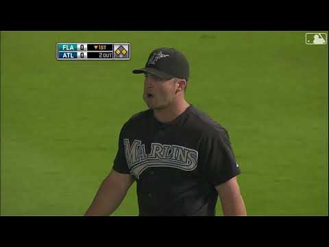 Ball goes through Gaby Sánchez AND Dan Uggla's legs