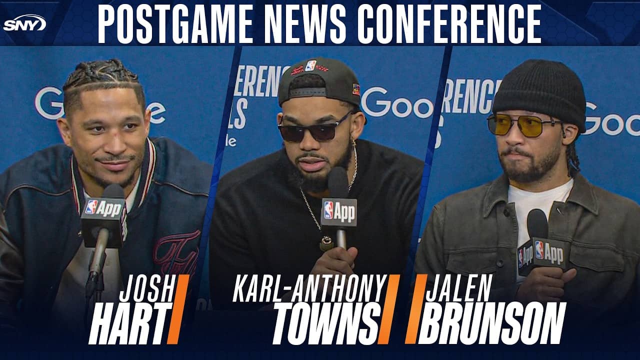 Josh Hart, Karl-Anthony Towns, Jalen Brunson and Mikal Bridges on Knicks’ Game 2 win in ECF