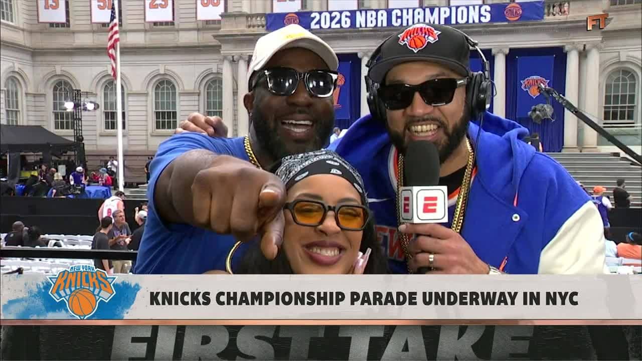 The Kid Mero REPORTS LIVE from the New York Knicks Championship Parade! 🤩 | First Take