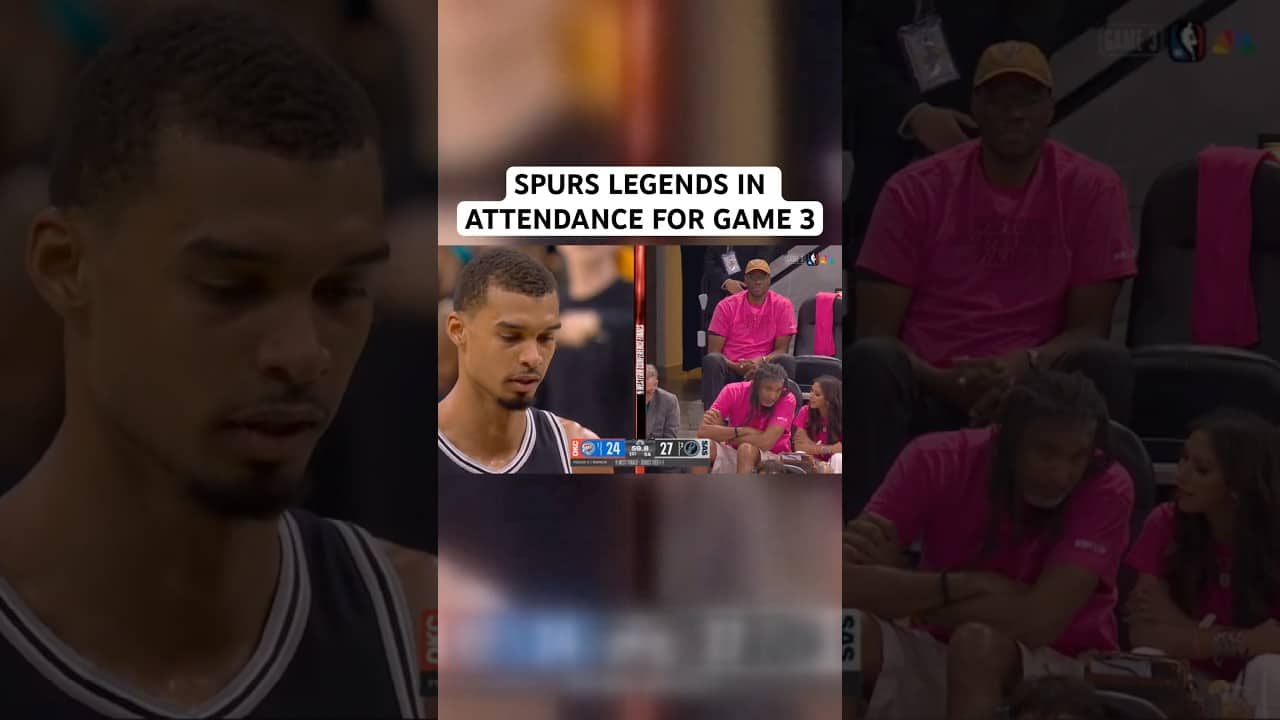 Tim Duncan & David Robinson taking it all in watching Wemby
