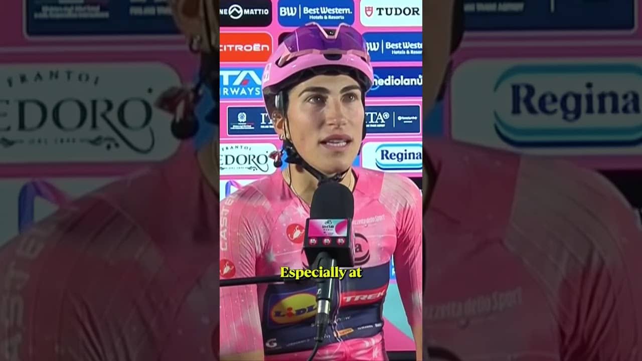 Holding onto the Maglia Rosa 💪 Balsamo reacts to her win on Stage 3 of the Giro d'Italia Women 🩷