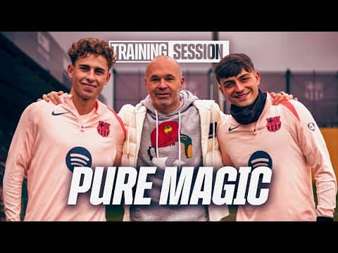 INIESTA visits FC BARCELONA Training and TEAM DELIVER a Session full of FLAIR 🔵🔴 🪄✨