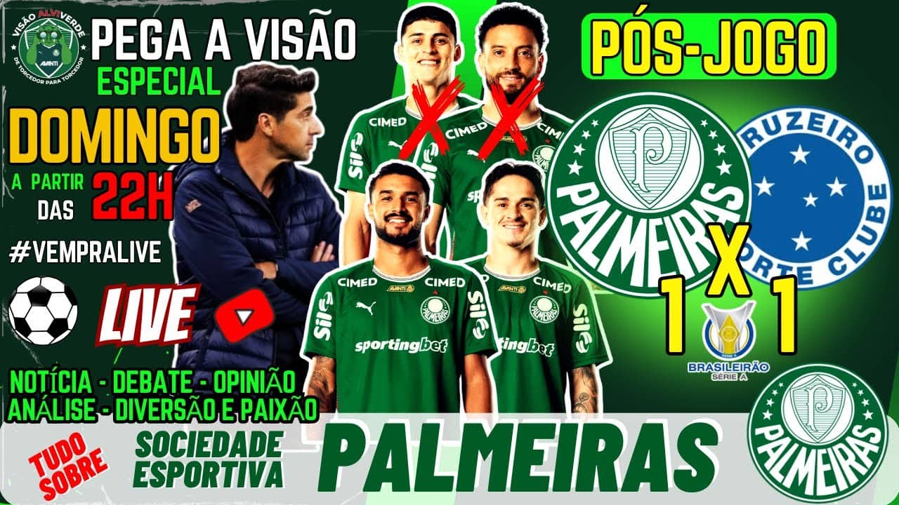 🚨#AOVIVO - LIVE ESPECIAL DE DOMINGO: PÓS-JOGO PALMEIRAS 1x1 CRUZEIRO | COLETIVA  | BRASILEIRÃO