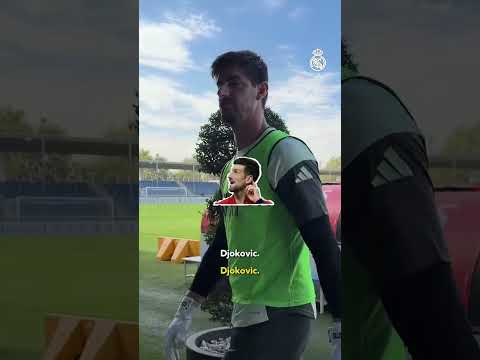 Courtois 🤝 Novak Djokovic 🤣 (via realmadrid/TT)