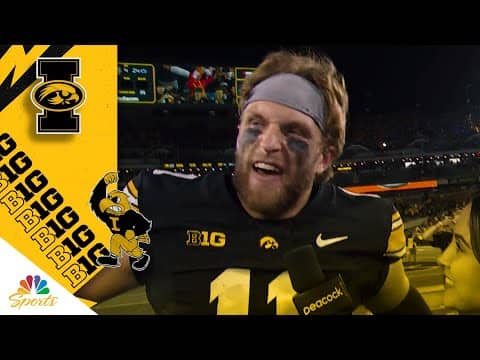 Mark Gronowski commends Iowa’s offensive line after Penn State win | Big Ten on NBC