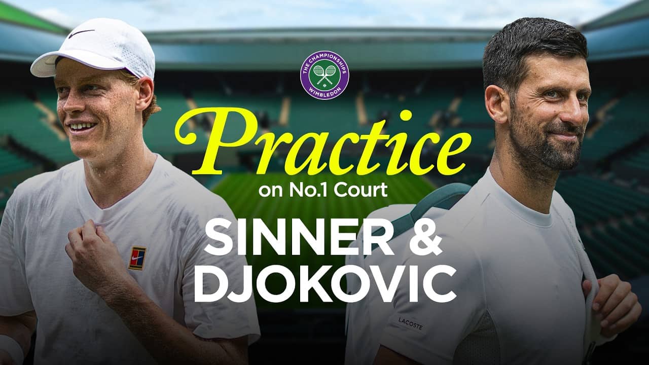 "I don't think he needs my tips!" 😂 | Jannik Sinner and Novak Djokovic practice | Mic'd Up 🎤