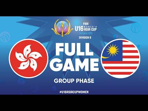 LIVE - Hong Kong, China v Malaysia | FIBA U16 Women's Asia Cup 2025 - Division B | Group Phase