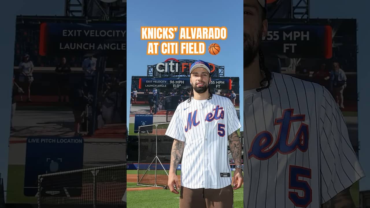 Jose Alvarado taking in a Mets game at Citi Field ⚾️🏀 #mets #knicks