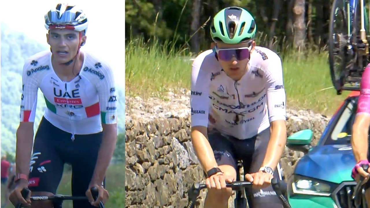 Paul Seixas Crash before Isaac del Toro Masterclass | Tour Auvergne - Rhône-Alpes 2026 Stage 7