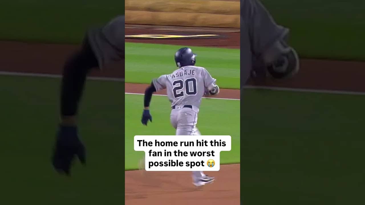 The home run hit this fan in the worst possible spot 😭 #mlb #baseball