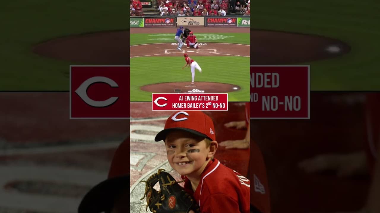 8-year-old AJ Ewing grew up a Reds fan and attended Homer Bailey’s second no-hitter on July 2, 2013.