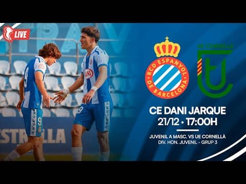 🔴 LIVE | ⚽ Juvenil A 🆚 UE Cornellà | J14 Divisió d’Honor juvenil | #RCDE #La21