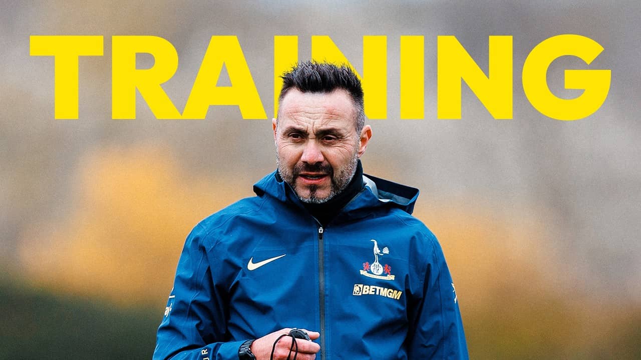 Roberto De Zerbi's first Spurs training session!