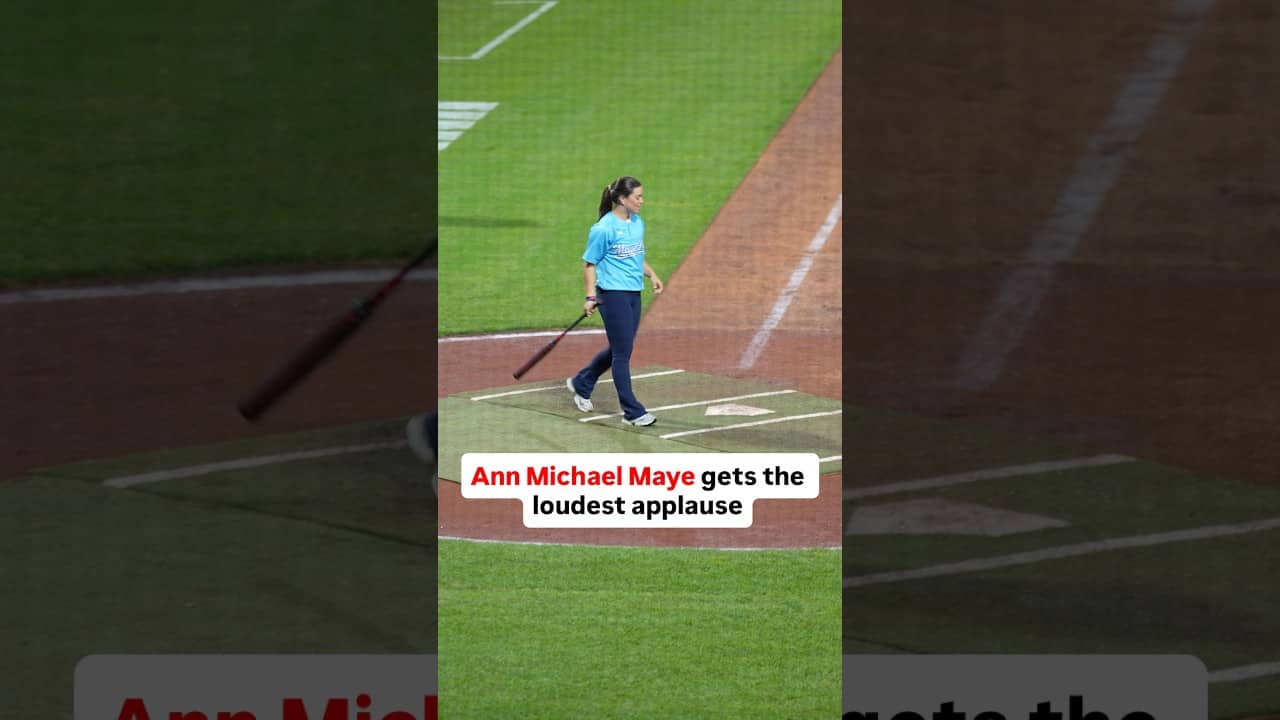 Ann Michael Maye gets the LOUDEST APPLAUSE at Celebrity Softball Game