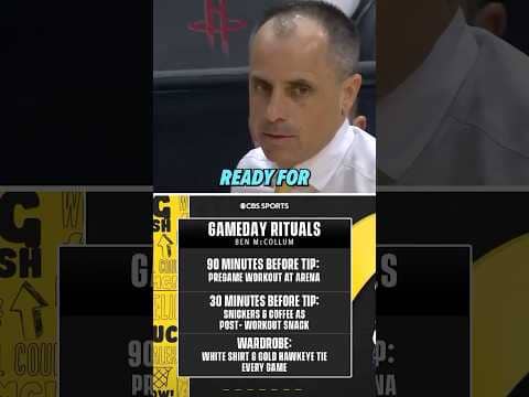 Coach McCollum really challenged Lauren Shehadi to a pregame workout too 😅 #iowa #iowahawkeyes #cbb