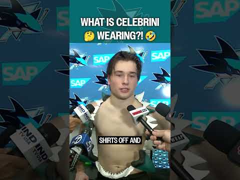 Celebrini's postgame fit is WILD 🤣