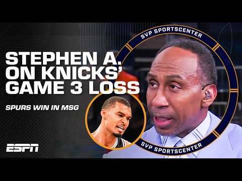 Stephen A. REACTS to Spurs winning NBA Finals Game 3 vs. Knicks in MSG 🍿 | SportsCenter