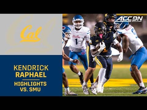 Cal RB Kendrick Raphael Highlights vs. SMU