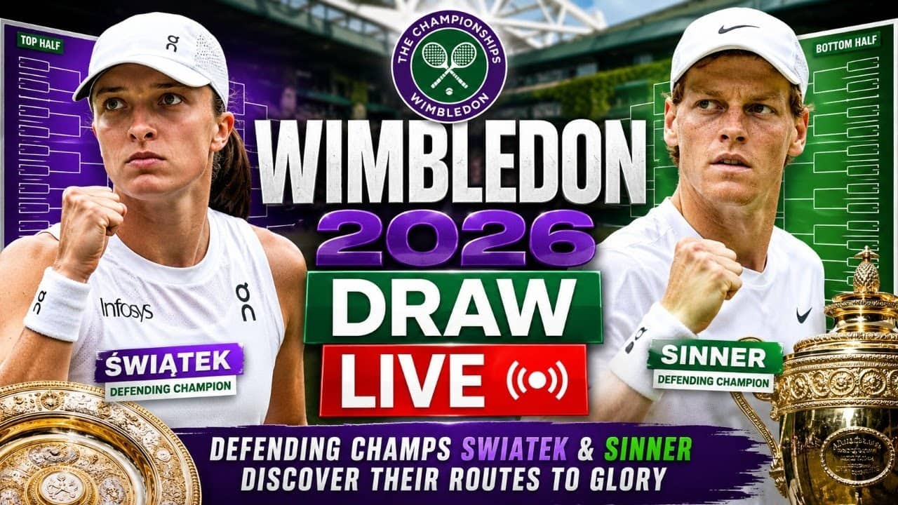 Wimbledon 2026 Draw LIVE: Defending champs Swiatek & Sinner discover their routes to glory