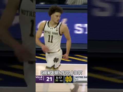 BRAEDEN SHREWSBERRY COULDN’T MISS ☘️🔥 #notredame #goirish #collegebasketball #accbasketball