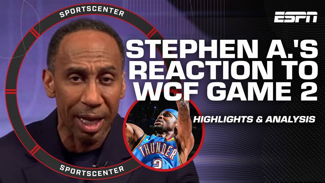 Stephen A. commends SGA's return to form in WCF Game 2 reaction 👏 | SportsCenter