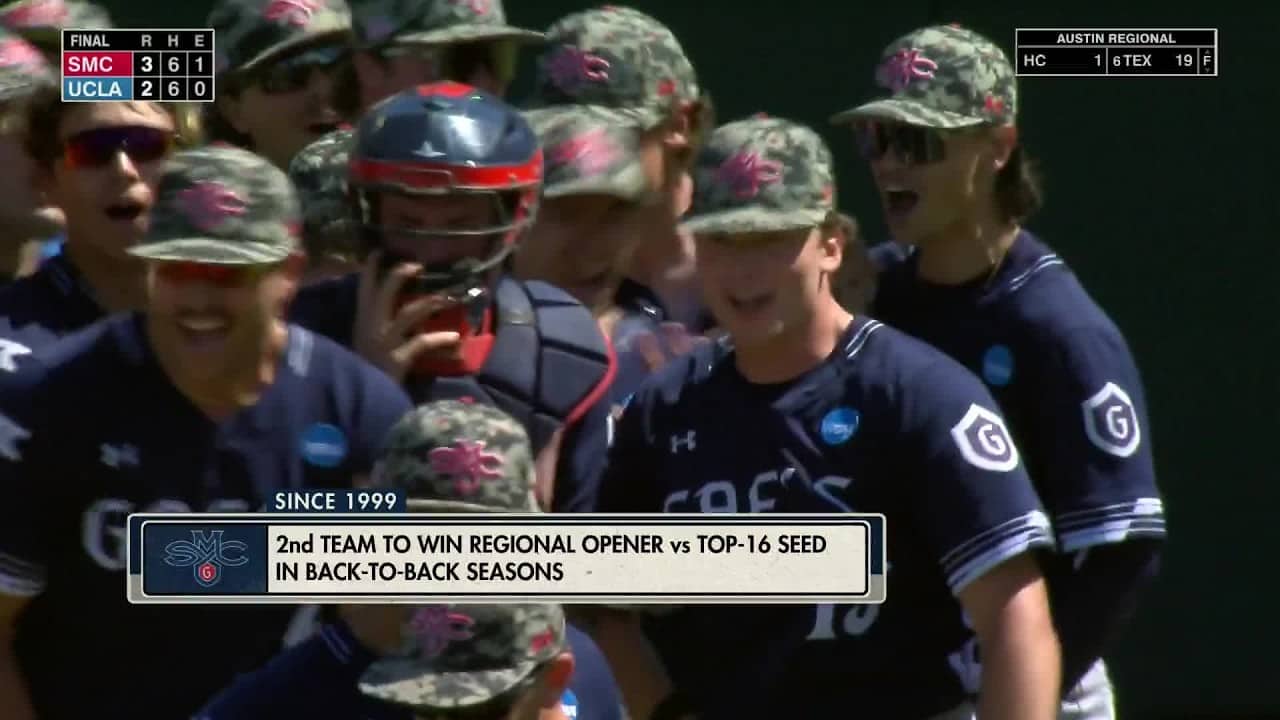 COLLEGE BASEBALL HISTORY 🚨 Saint Mary's UPSETS the No. 1 overall seed UCLA in the regional opener 🤯