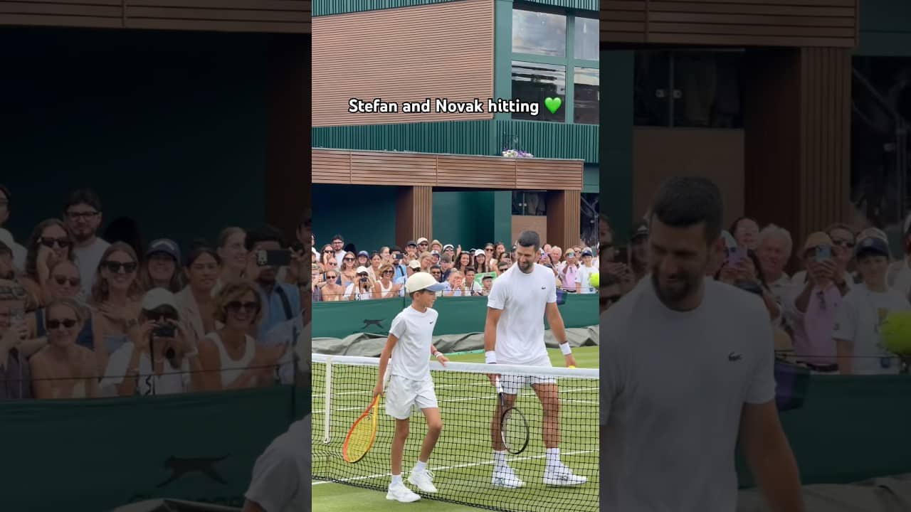 Novak warming up with his son 🥹