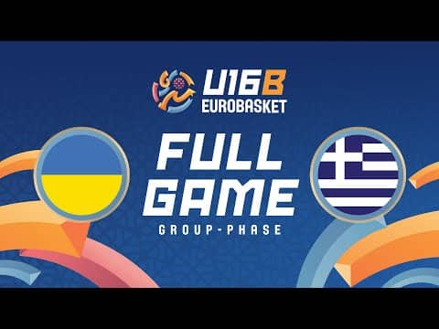 Group Phase | Ukraine v Greece | Full Basketball Game | FIBA U16 Women's EuroBasket 2025 - Div. B