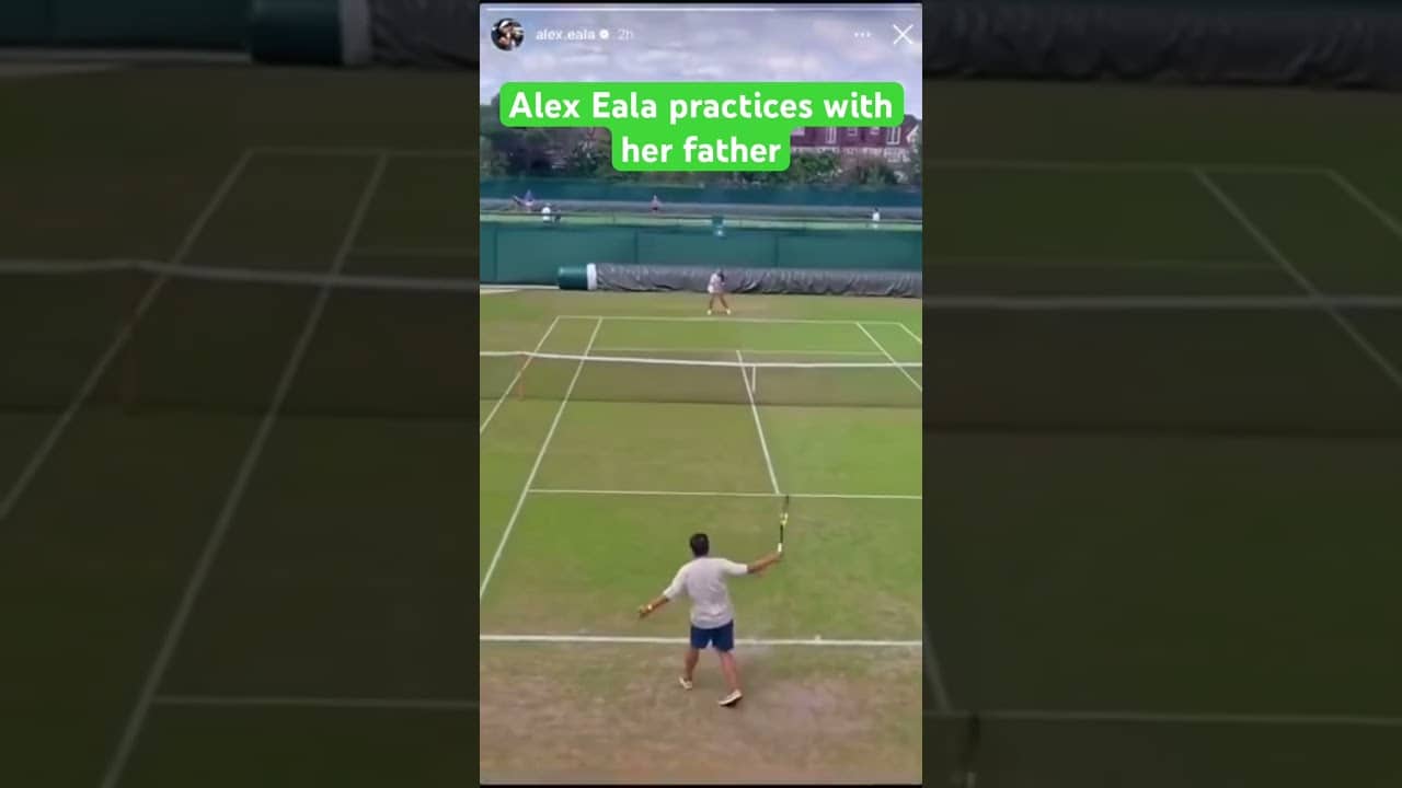 Alex Eala practices with her father at Wimbledon 2026 🎥 Eala’s Instagram #tennis #wtatour #wta2026