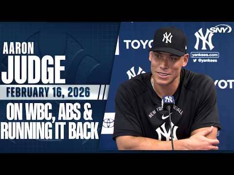 Aaron Judge talks Yankees running back same team as last year, prepping for WBC & using ABS system