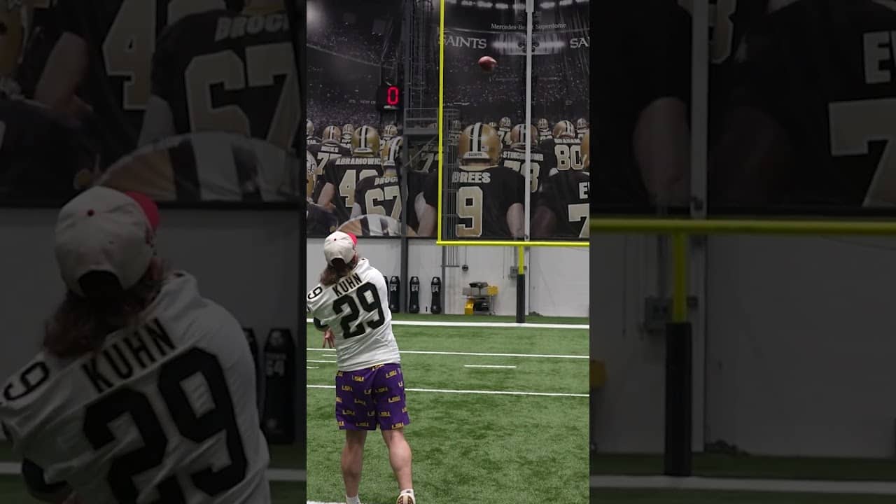 We got to do a crossbar challenge with Tyler Shough at the Saints facilities @TwistedTea