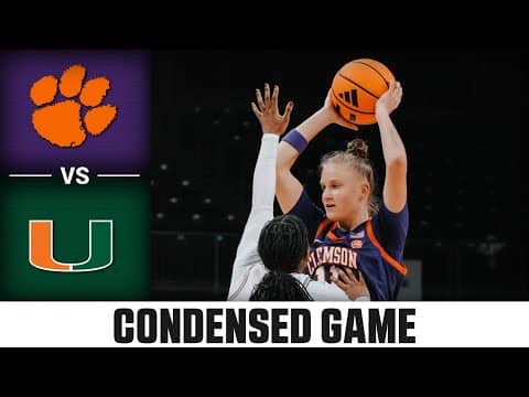 Clemson vs. Miami Condensed Game | 2025-26 ACC Women’s Basketball